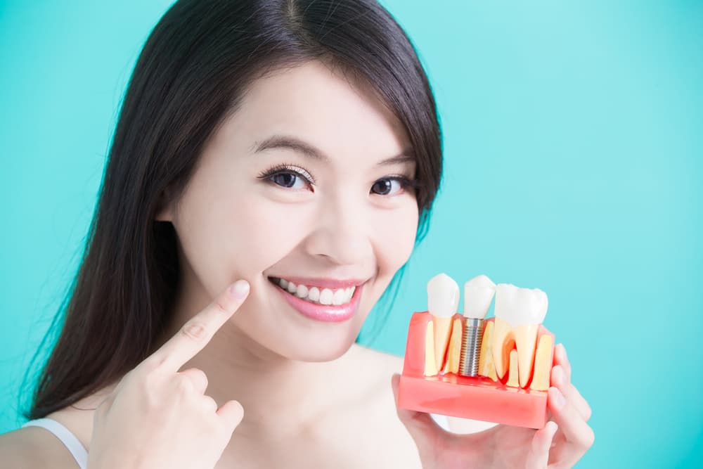 The crown of your implant is created to match your teeth.